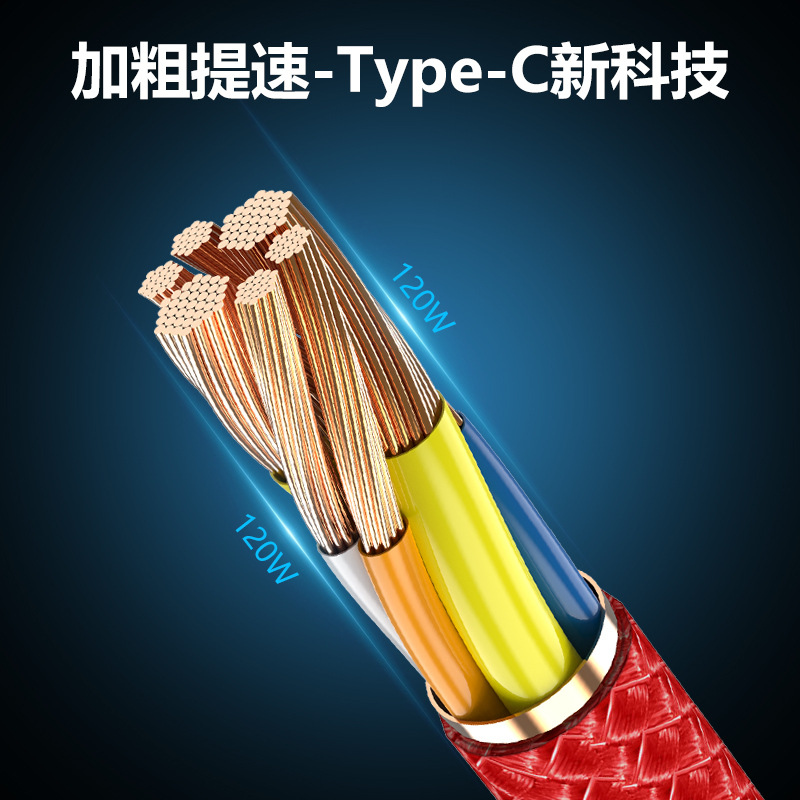 120W braided super fast charging line